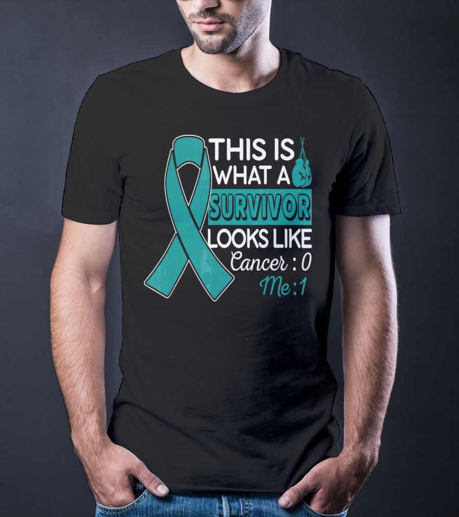 This Is What A Survivor Looks Like Cancer 0 Me 1 T-Shirt