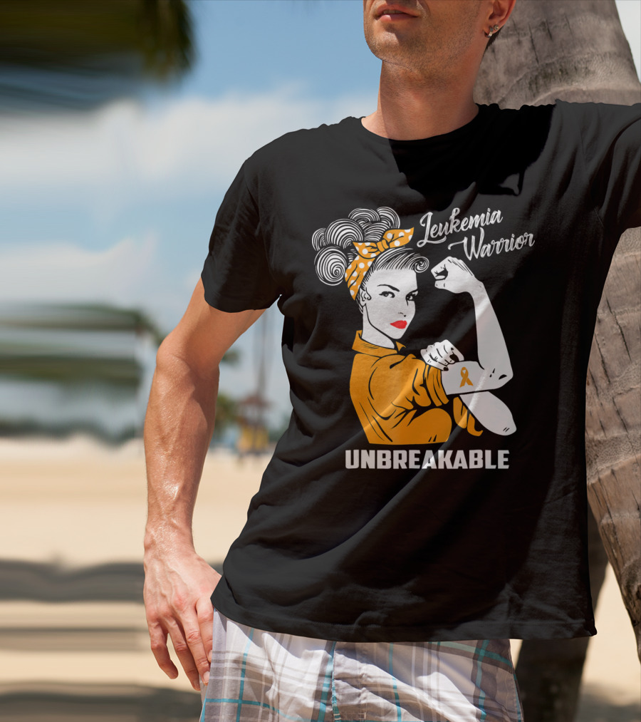Leukemia Warrior Unbreakable Rosie The Riveter T-Shirt