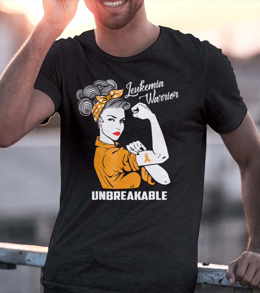 Leukemia Warrior Unbreakable Rosie The Riveter T-Shirt