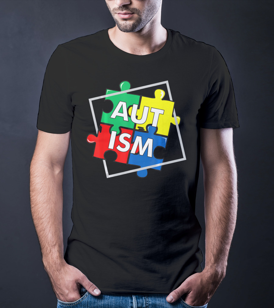 Autism Puzzle Awareness Day Colorful Puzzle Pieces T-Shirt