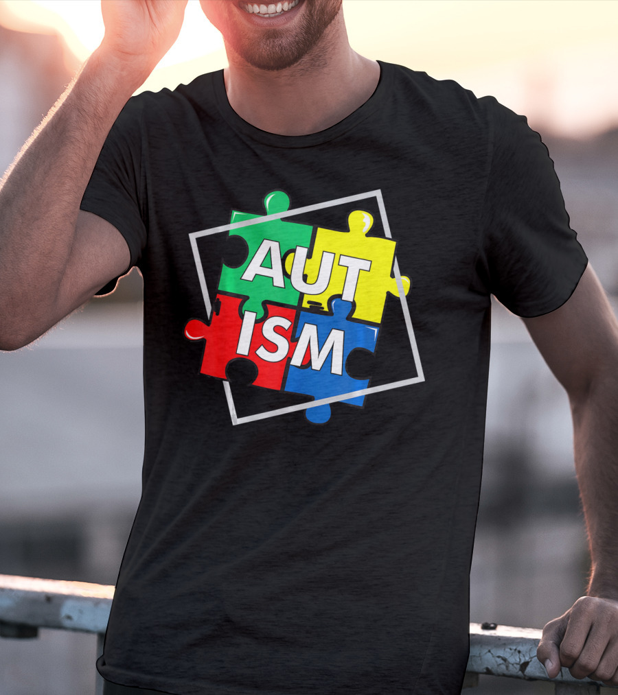 Autism Puzzle Awareness Day Colorful Puzzle Pieces T-Shirt