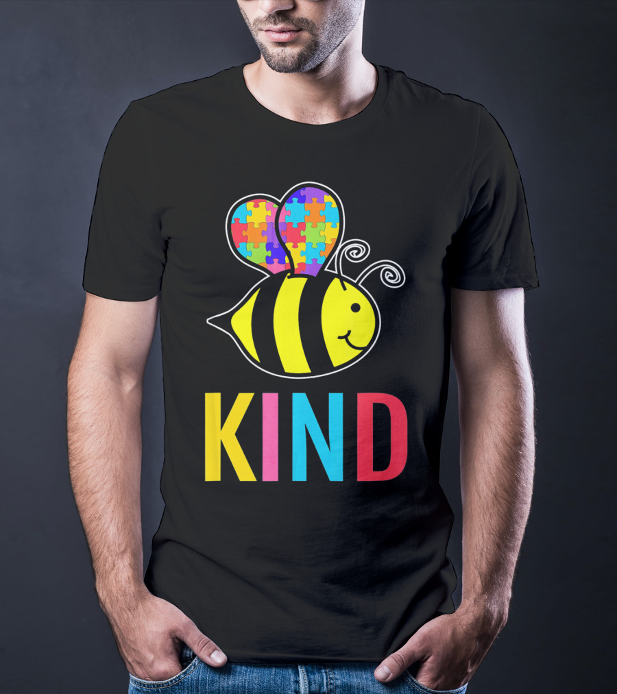 Autism Awareness Bee With Puzzle Wings KIND T-Shirt