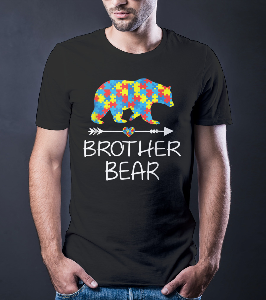 Brother Bear Autism Puzzle Pattern Awareness T-Shirt