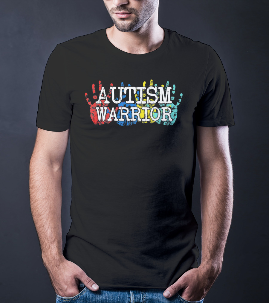 AUTISM WARRIOR Handprint Colors T-Shirt