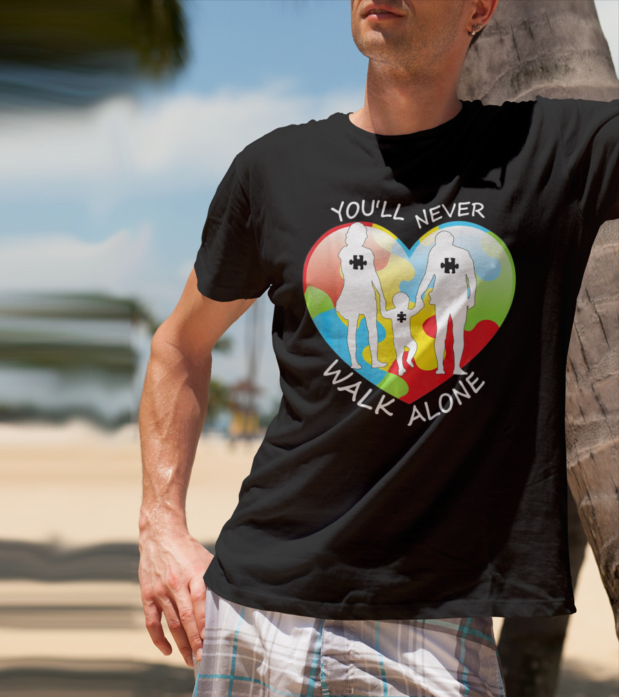 You'll Never Walk Alone Puzzle Family Heart T-Shirt