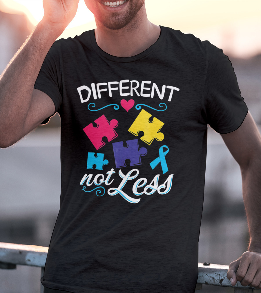 Different Not Less Autism Awareness Puzzle T-Shirt