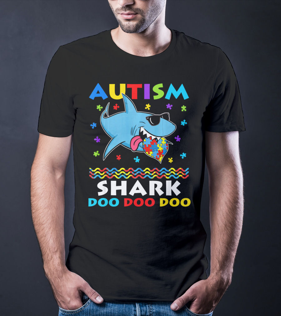 Autism Shark Doo Doo Doo Funny Awareness Day T-Shirt