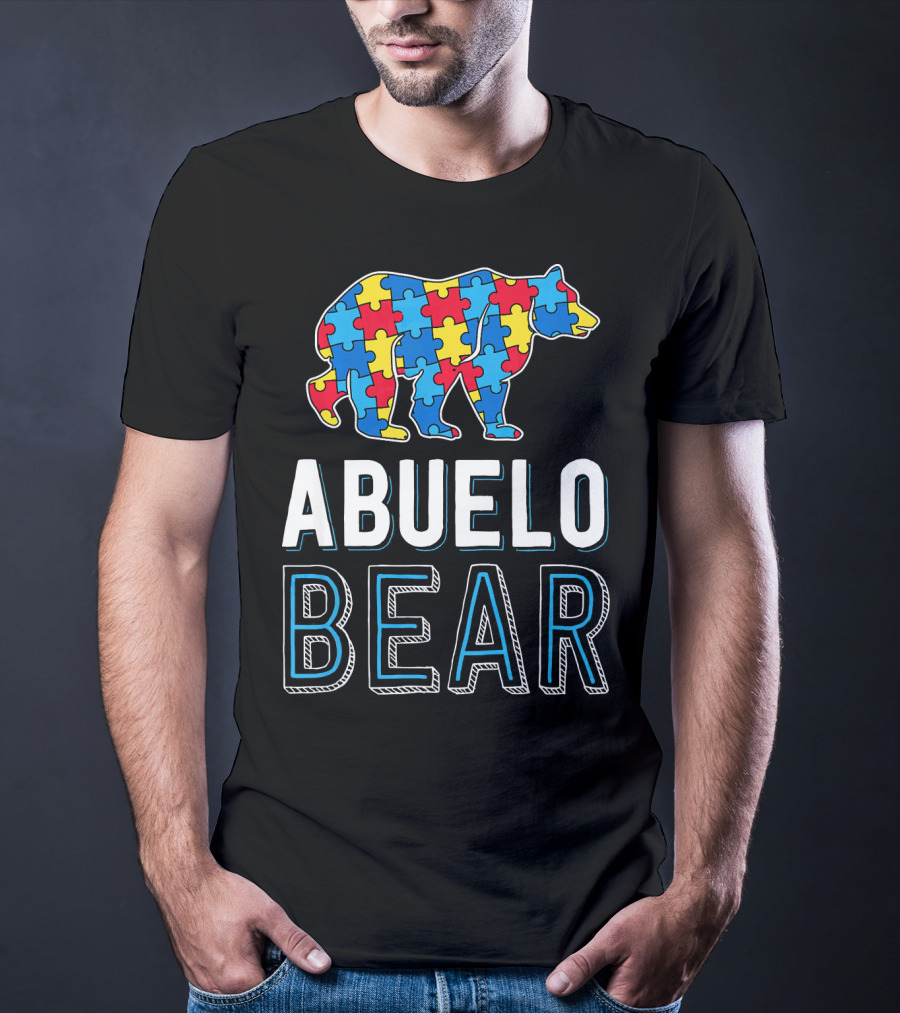 Abuelo Bear Autism Puzzle Awareness T-Shirt