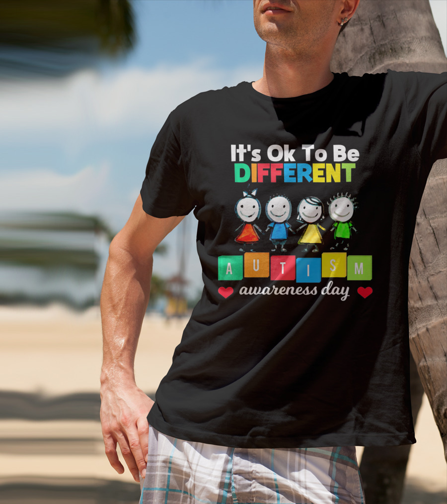 It's Ok To Be Different Autism Awareness Day T-Shirt