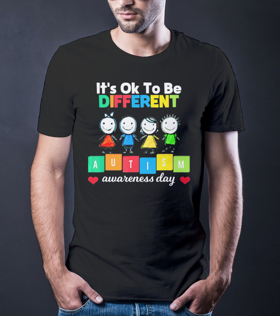 It's Ok To Be Different Autism Awareness Day T-Shirt