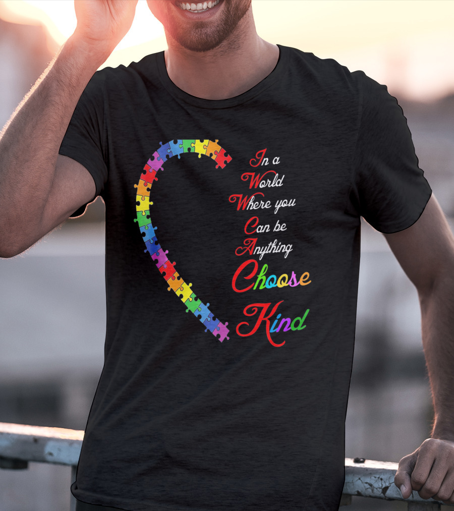 Choose Kind Autism Awareness Puzzle Heart T-Shirt