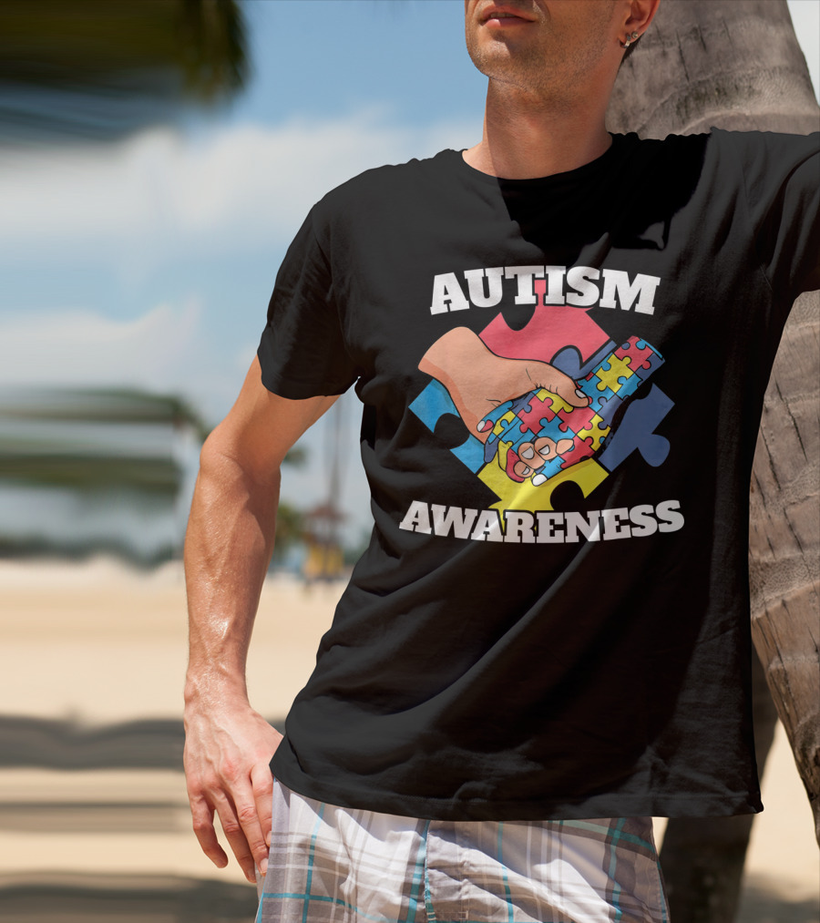 Autism Awareness Puzzle Piece Handshake 2 April Au T-Shirt