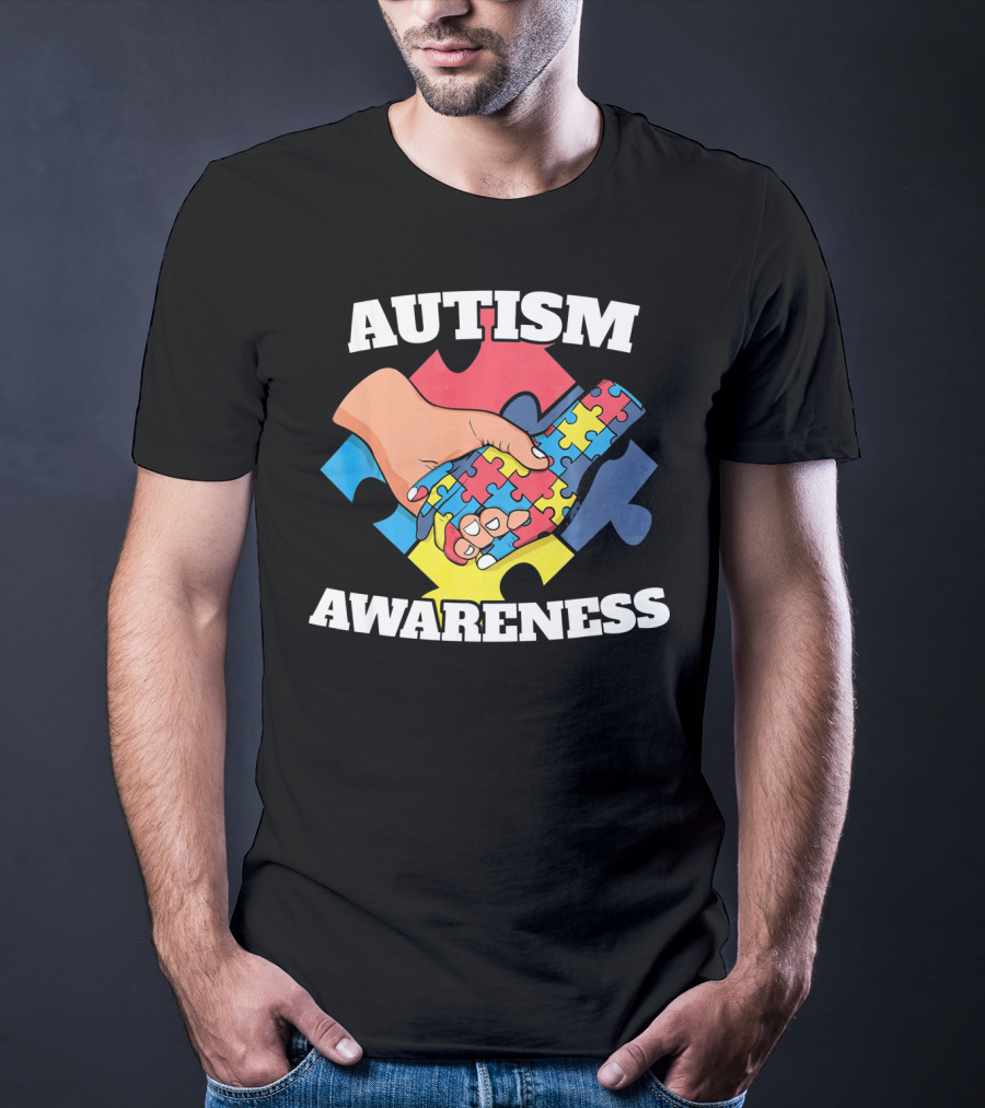 Autism Awareness Puzzle Piece Handshake 2 April Au T-Shirt