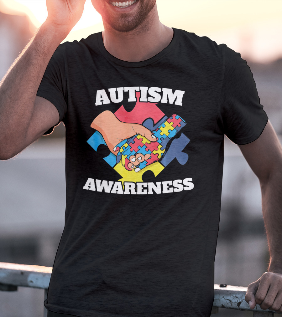 Autism Awareness Puzzle Piece Handshake 2 April Au T-Shirt