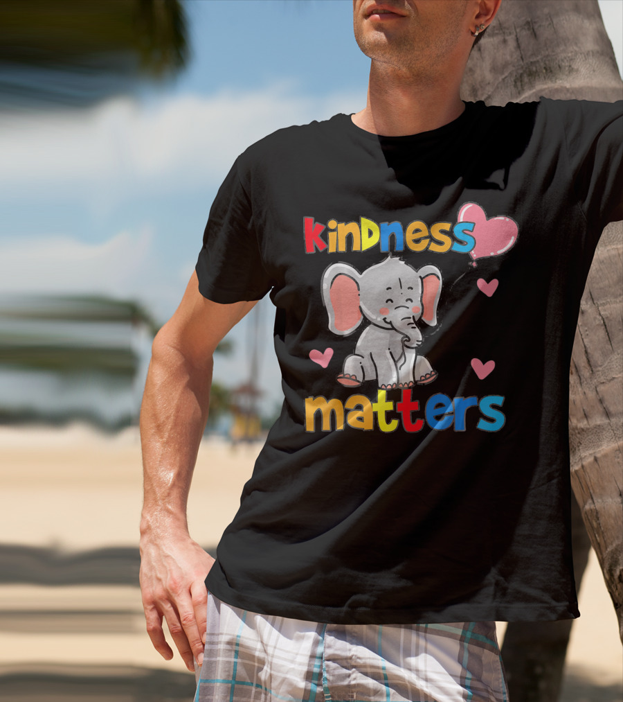 Kindness Matters Autism Awareness Elephant With Hearts T-Shirt