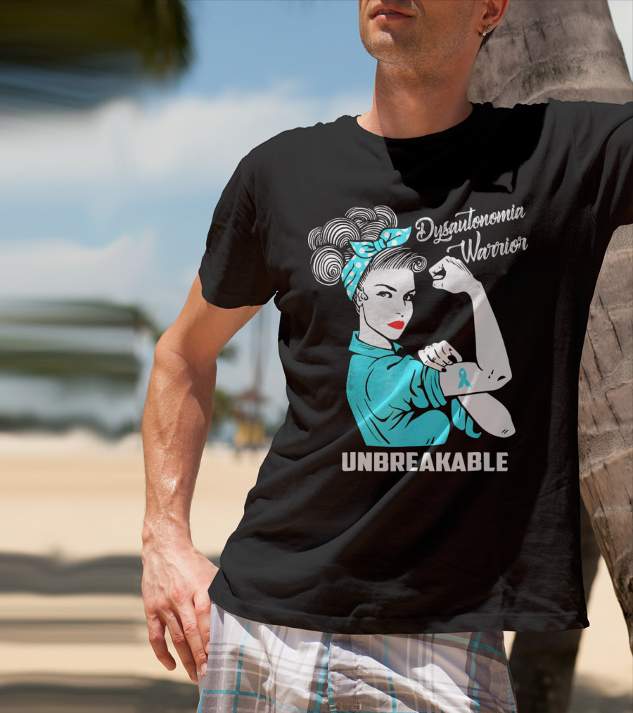 Dysautonomia Warrior Unbreakable Retro Rosie The Riveter T-Shirt