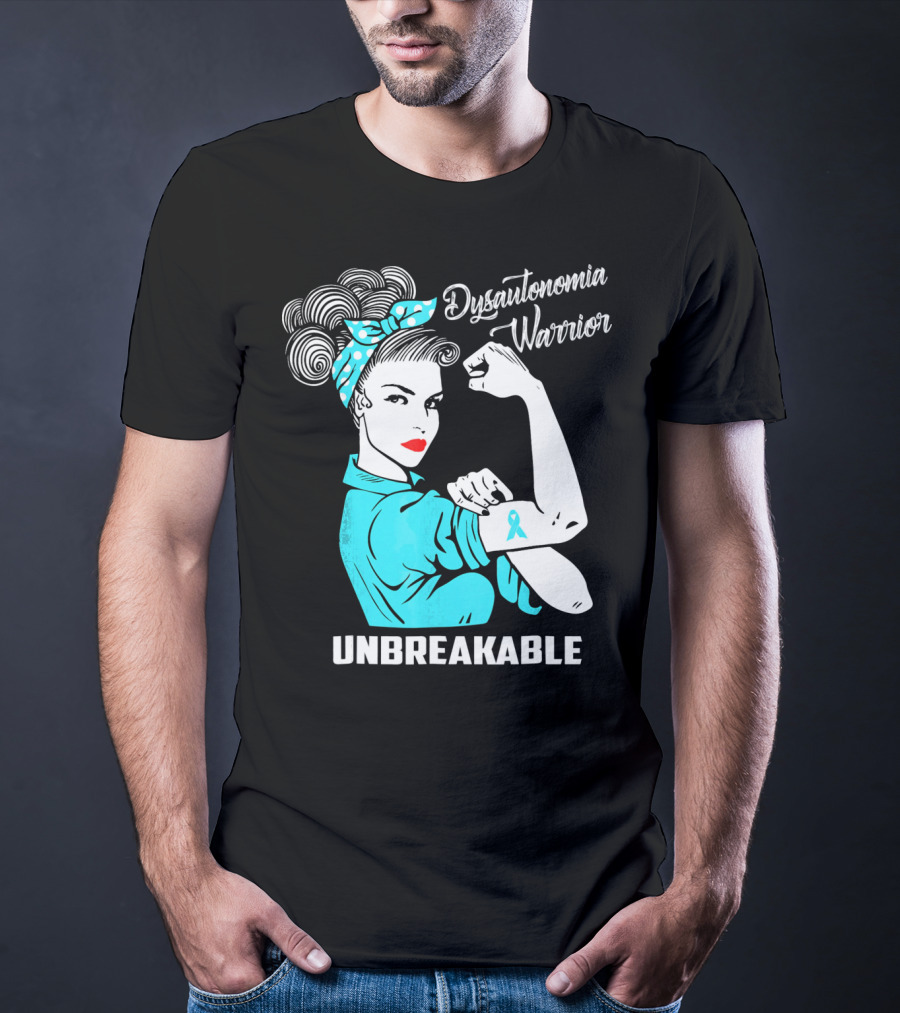 Dysautonomia Warrior Unbreakable Retro Rosie The Riveter T-Shirt