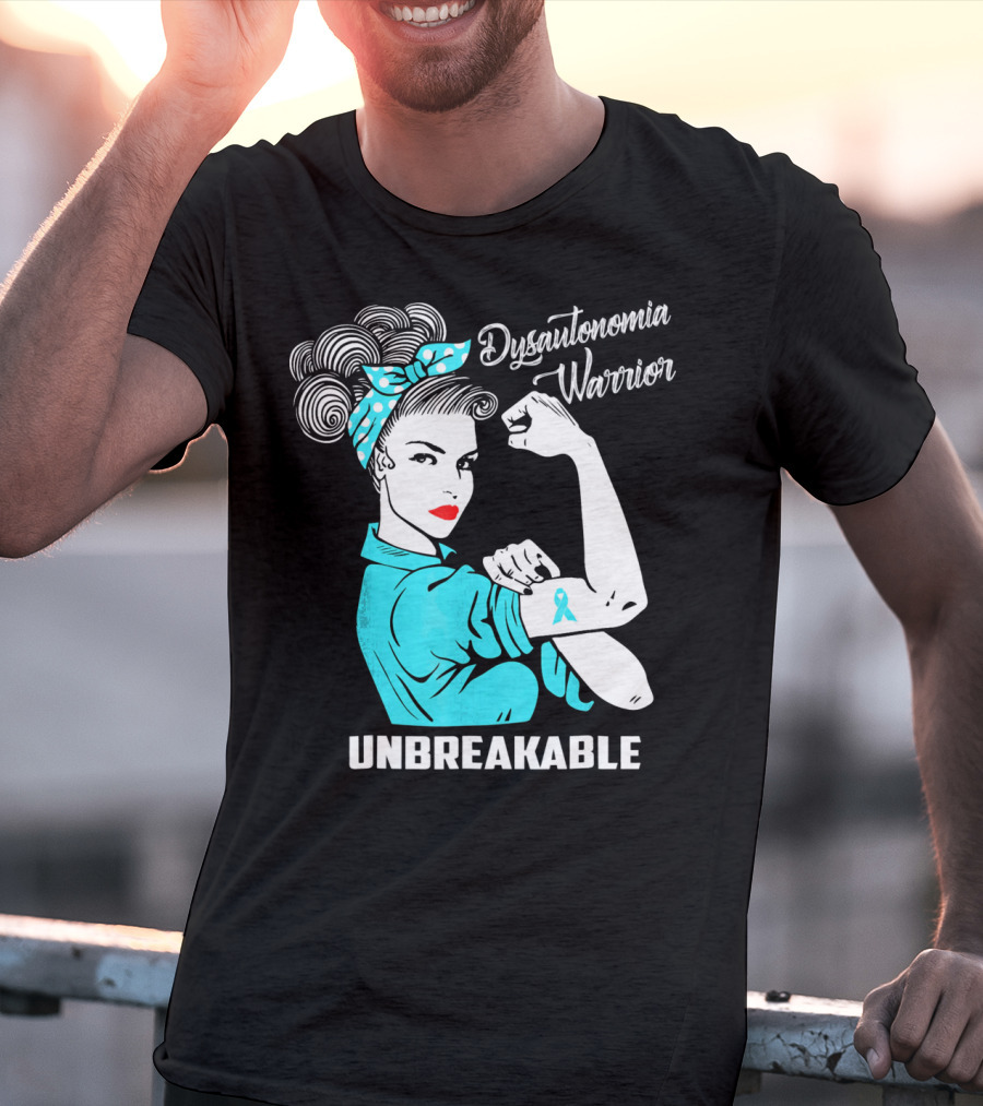 Dysautonomia Warrior Unbreakable Retro Rosie The Riveter T-Shirt
