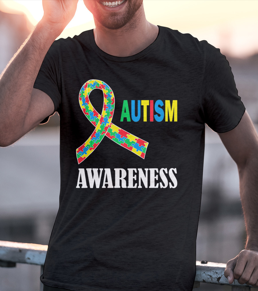 Autism Awareness Puzzle Ribbon Social Interaction Auti T-Shirt
