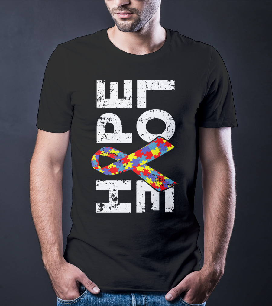 Autism Awareness Ribbon Puzzle Hope T-Shirt