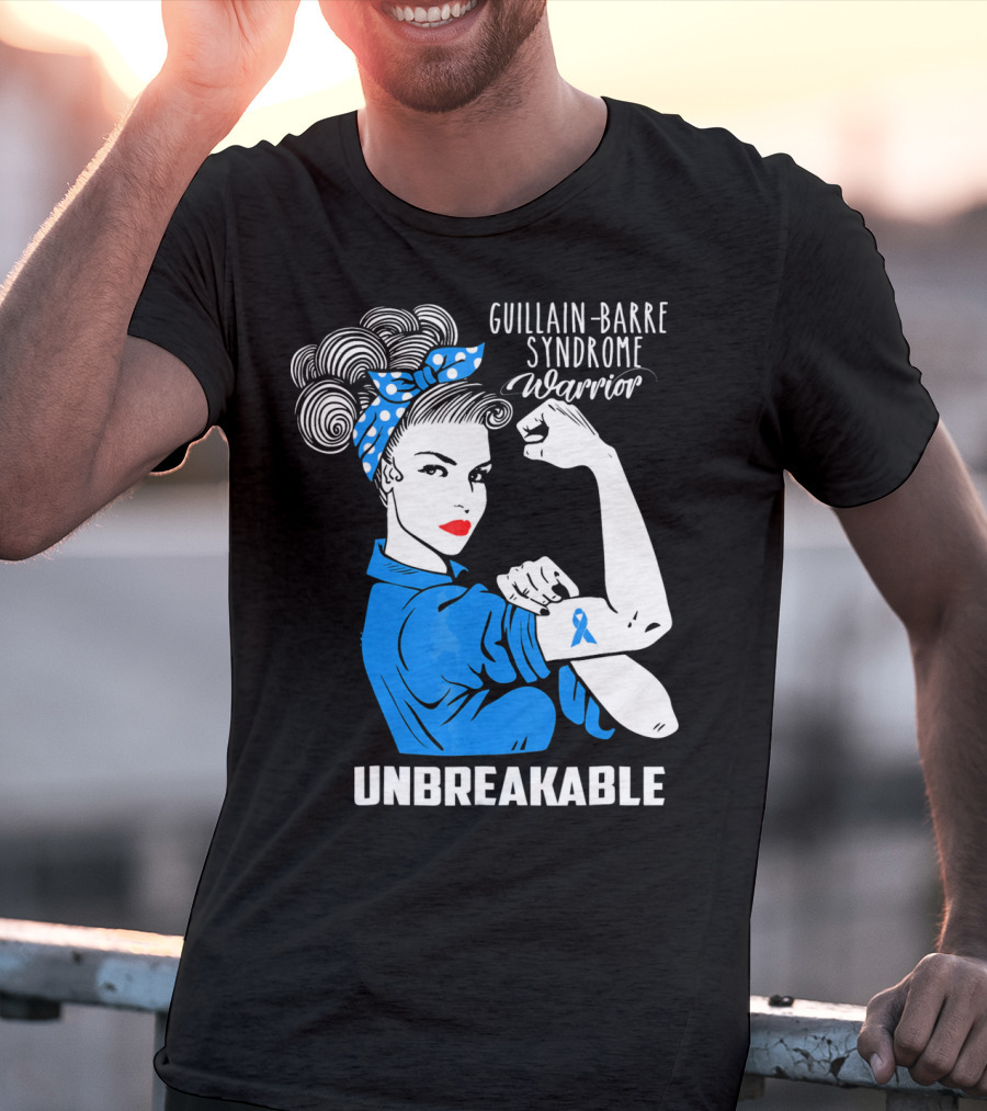 Guillain-Barre Syndrome Warrior Unbreakable Retro Strong Woman With Awareness T-Shirt
