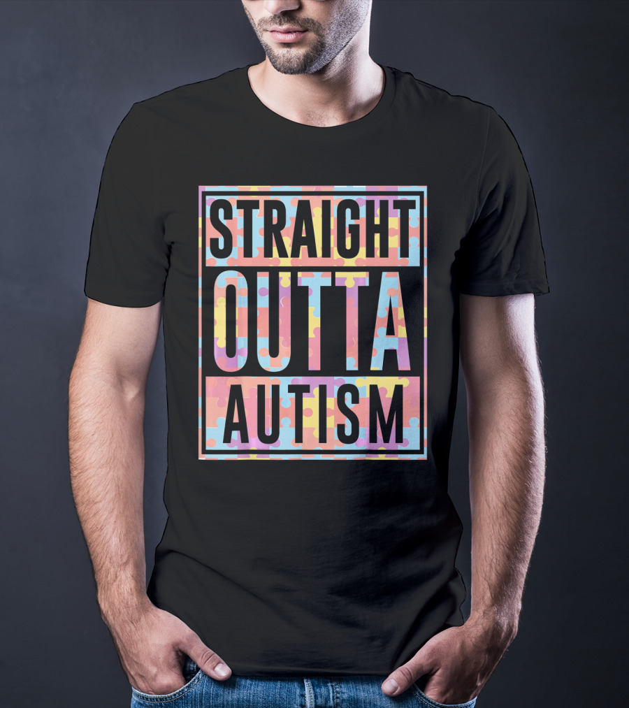 Straight Outta Autism Puzzle T-Shirt