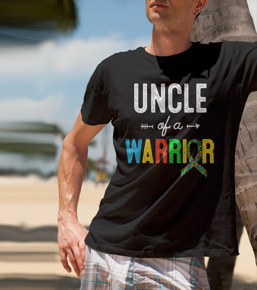 Uncle Of A Warrior Autism Awareness Puzzle T-Shirt
