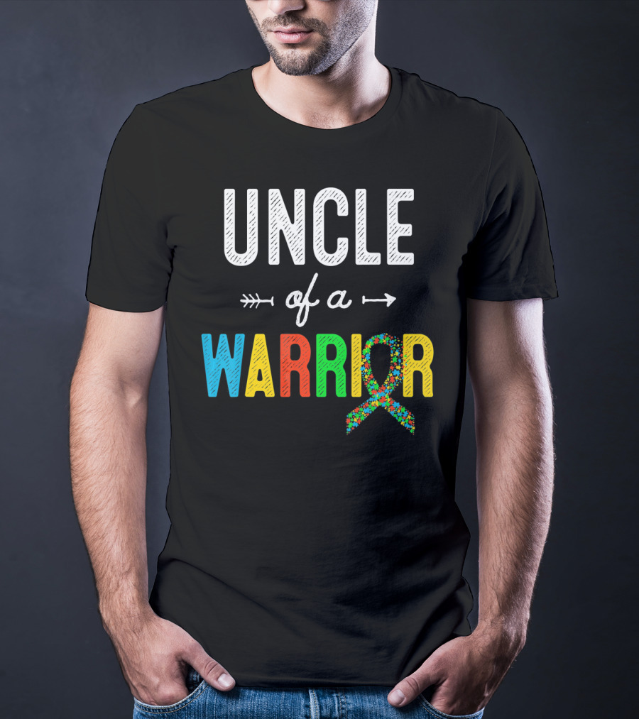 Uncle Of A Warrior Autism Awareness Puzzle T-Shirt