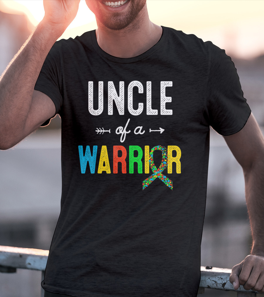 Uncle Of A Warrior Autism Awareness Puzzle T-Shirt