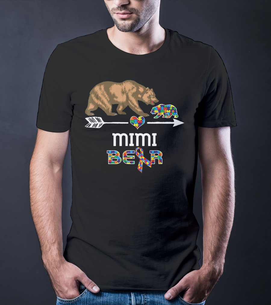 Mimi Bear Autism Awareness Puzzle Heart T-Shirt