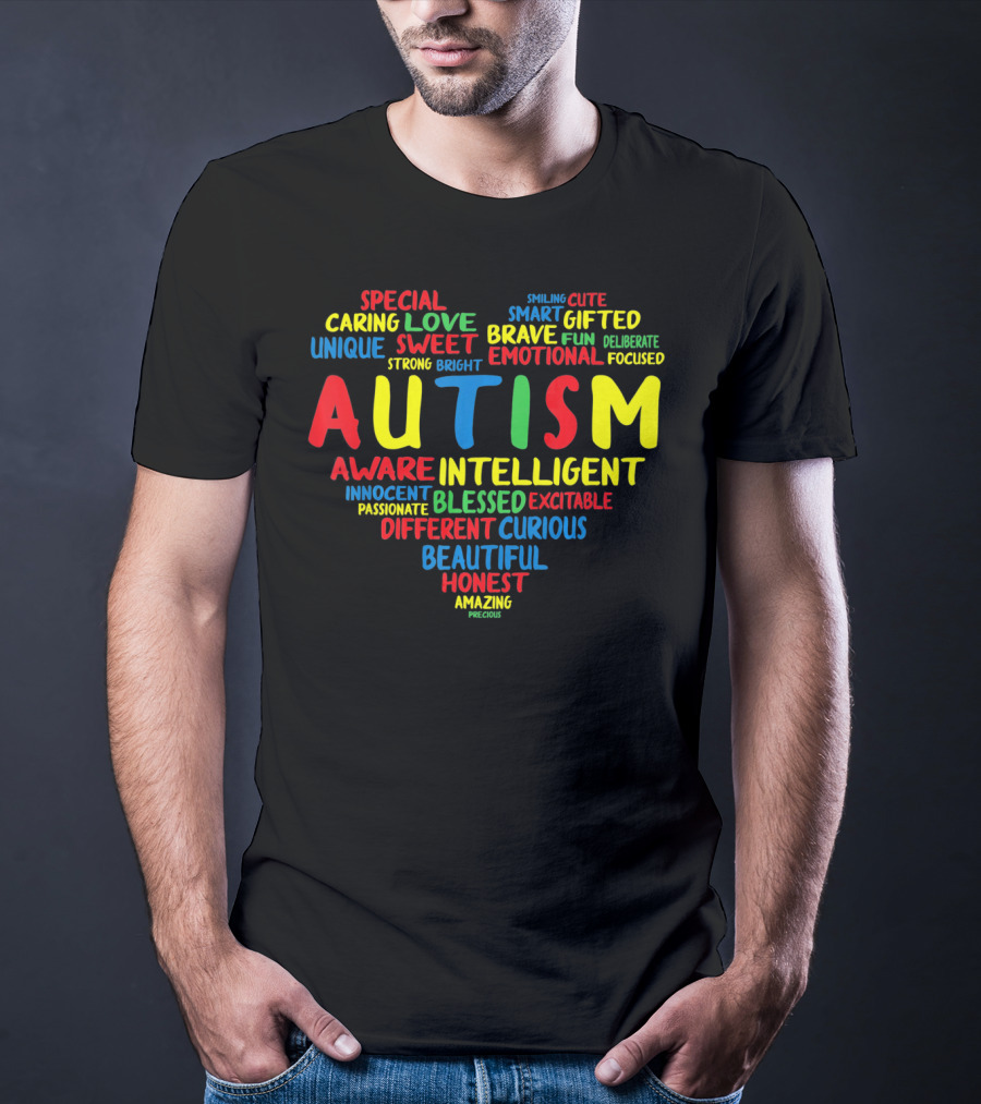 Autism Heart Intelligent Emotional Honest Caring Brave Unique Special T-Shirt