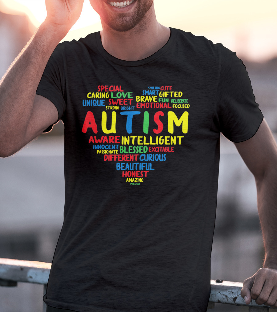 Autism Heart Intelligent Emotional Honest Caring Brave Unique Special T-Shirt
