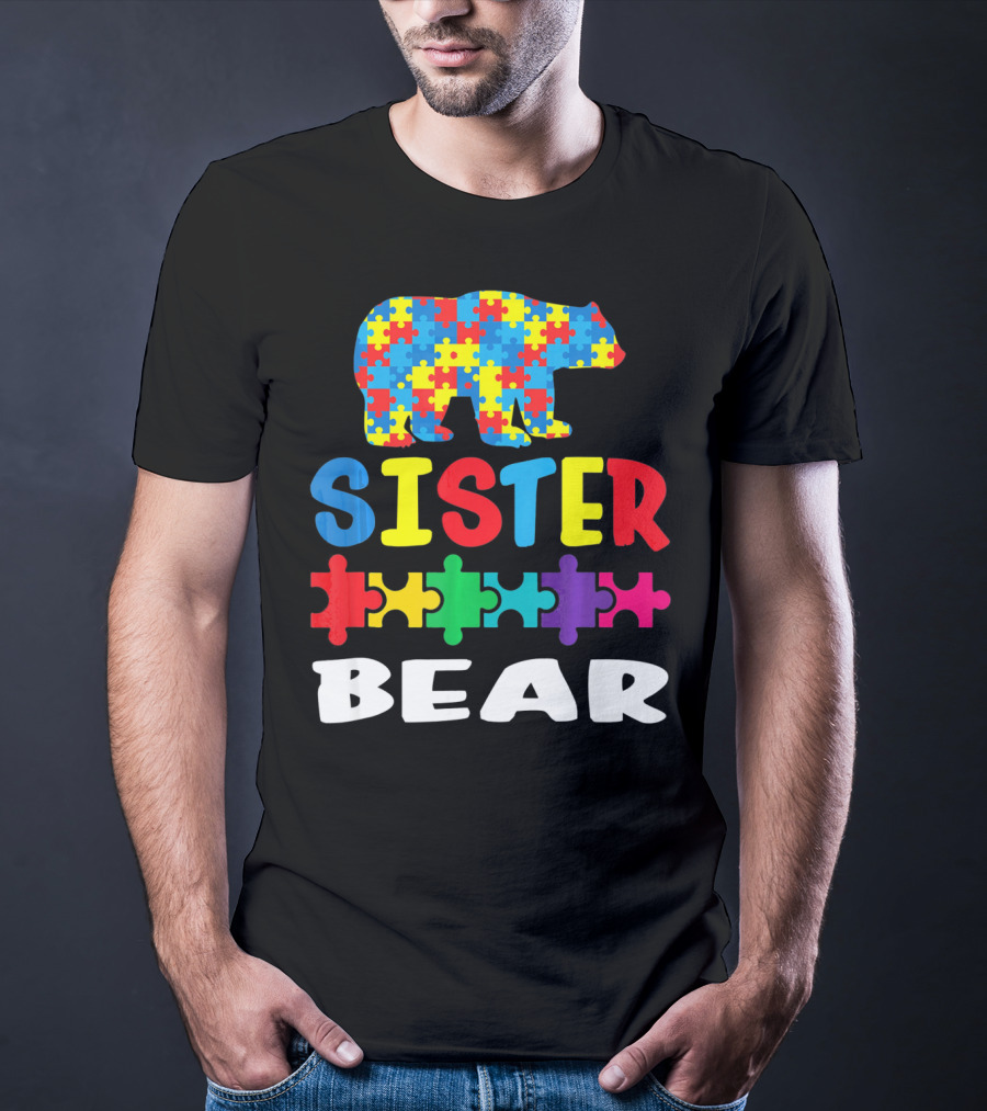 Sister Bear Puzzle Autism Kid T-Shirt