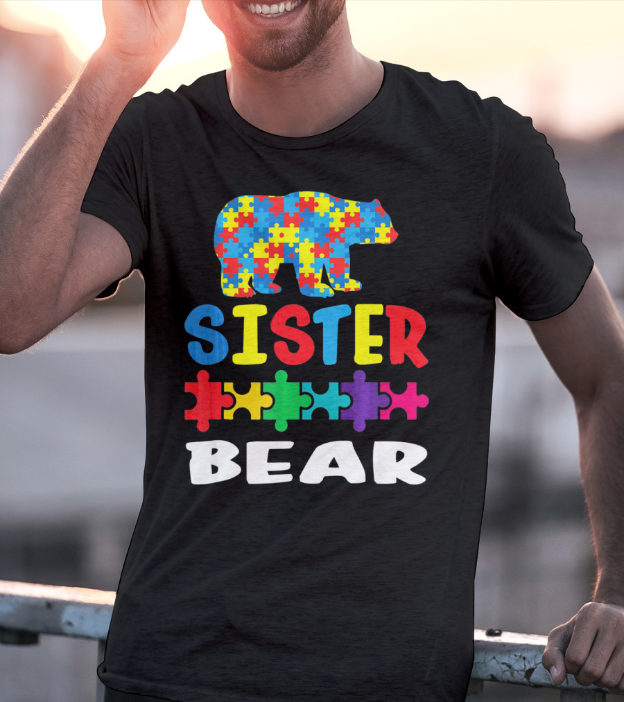 Sister Bear Puzzle Autism Kid T-Shirt