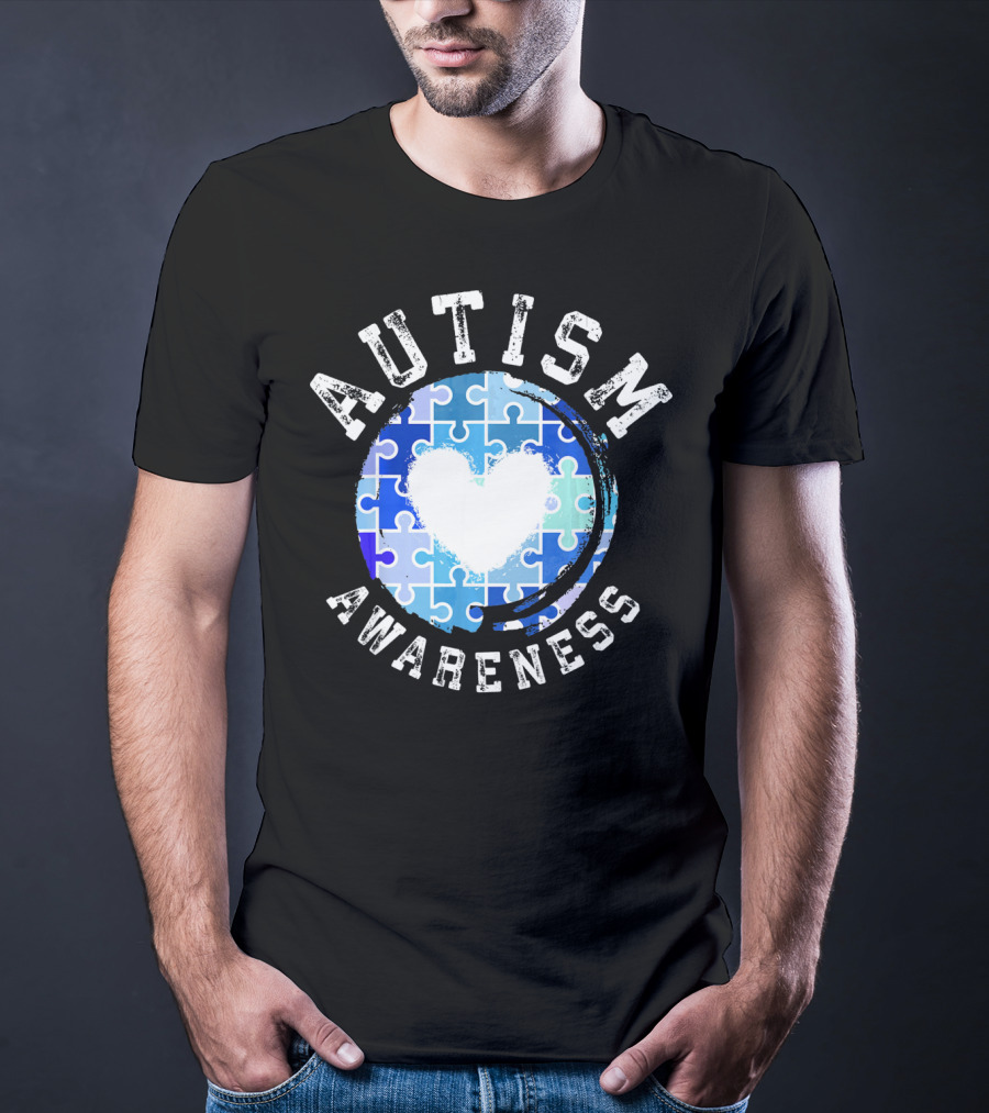 Autism Awareness Heart Puzzle T-Shirt