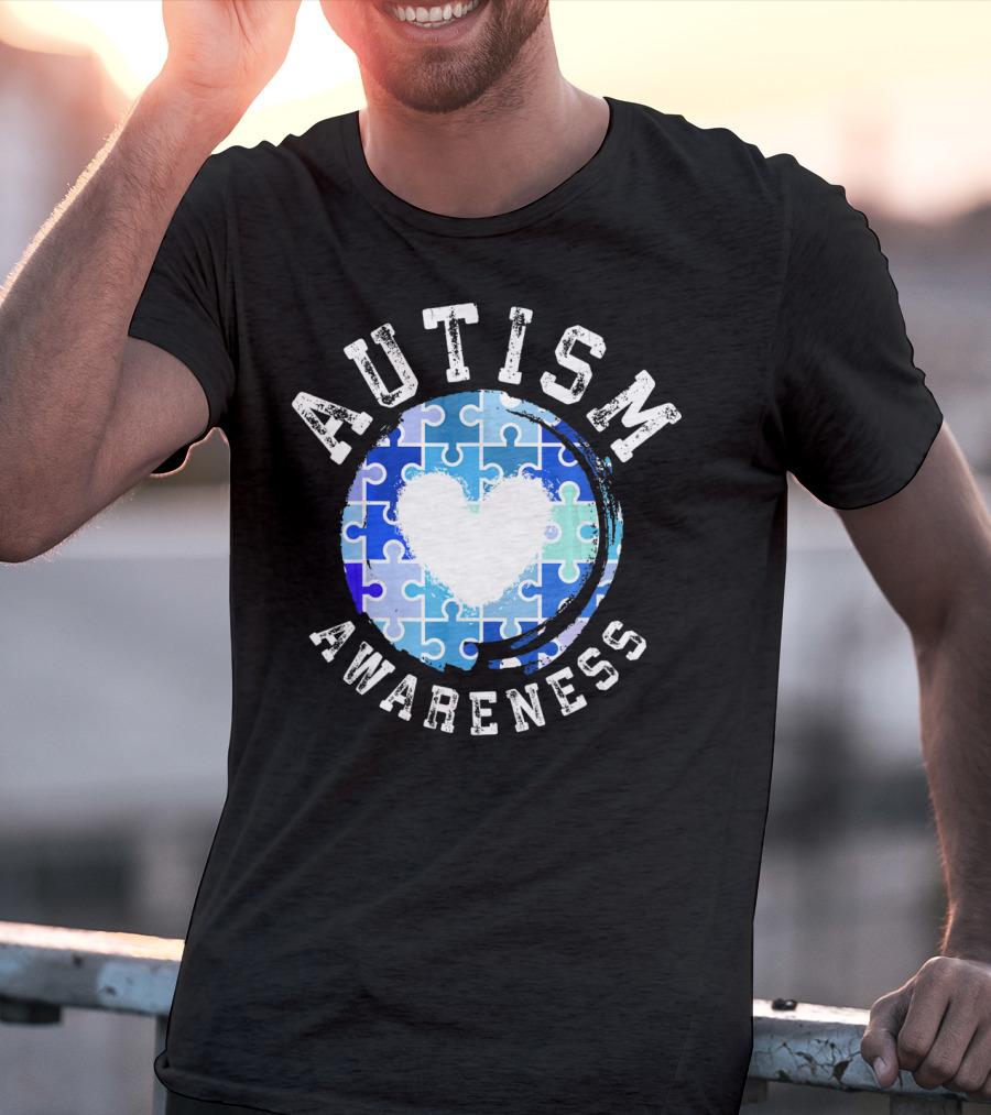 Autism Awareness Heart Puzzle T-Shirt