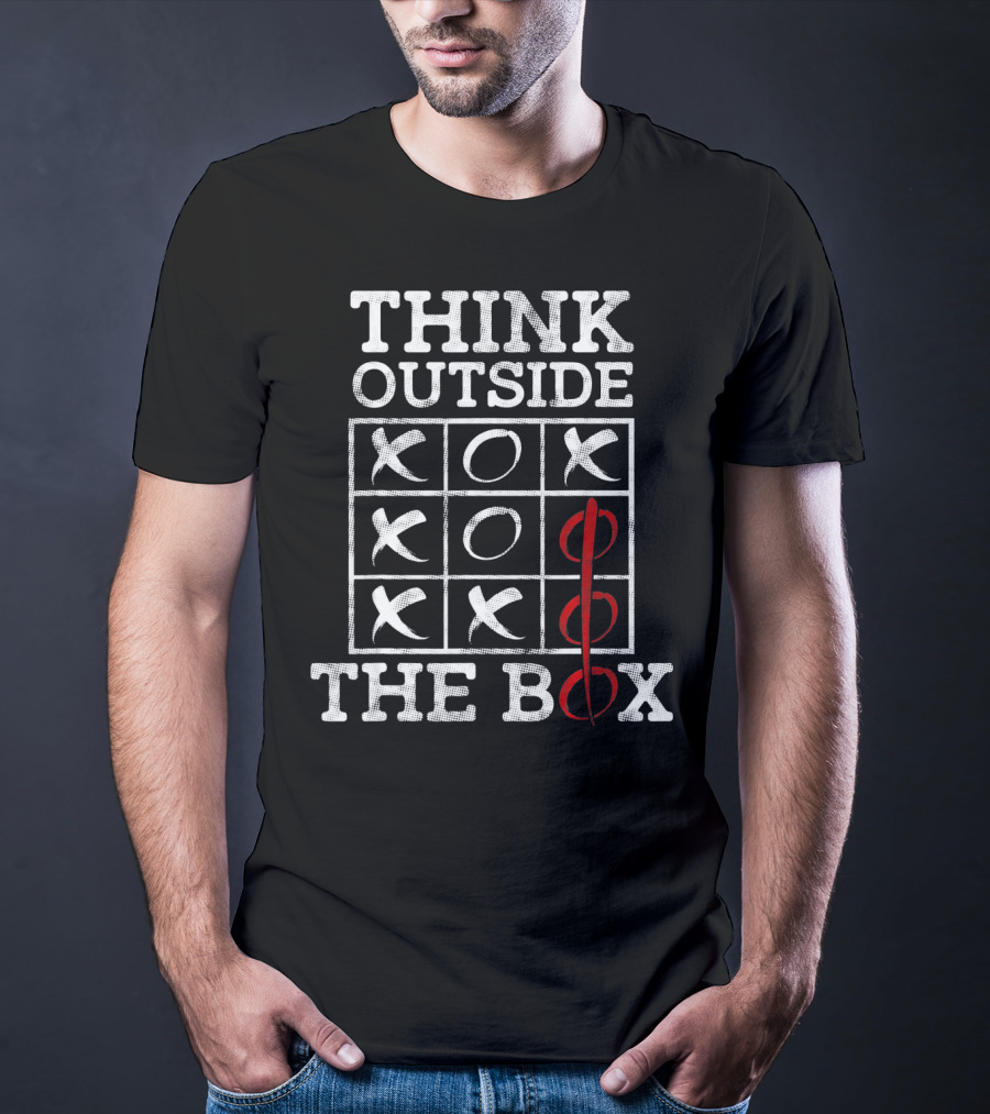 Think Outside The Box Tic Tac Toe Autism Awareness T-Shirt