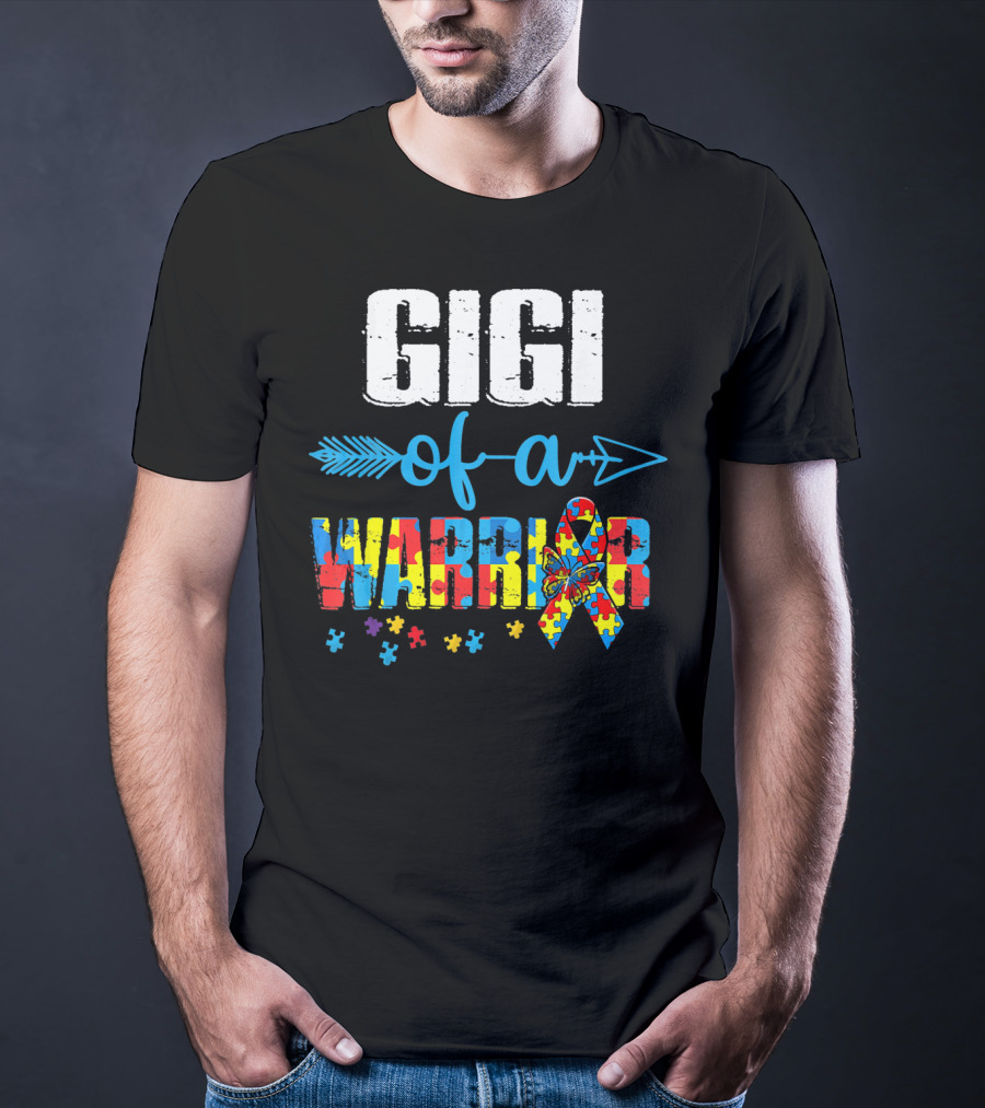 Gigi Of A Warrior Autism Awareness Puzzle T-Shirt
