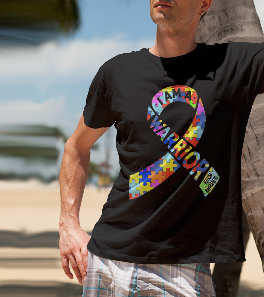 I Am A Warrior Autism Awareness Puzzle T-Shirt