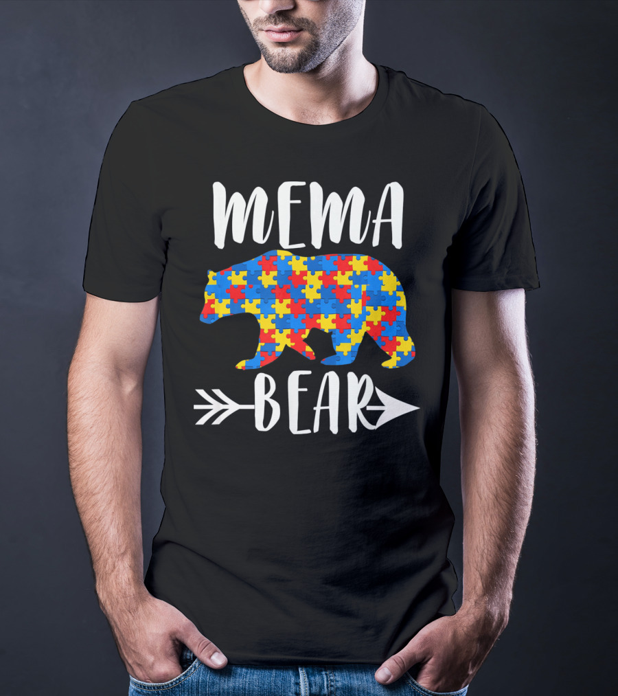 Mema Bear Autism Awareness Puzzle T-Shirt
