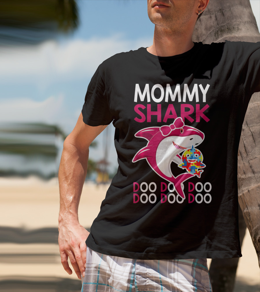 Mommy Shark Autism Awareness Doo Doo Doo T-Shirt