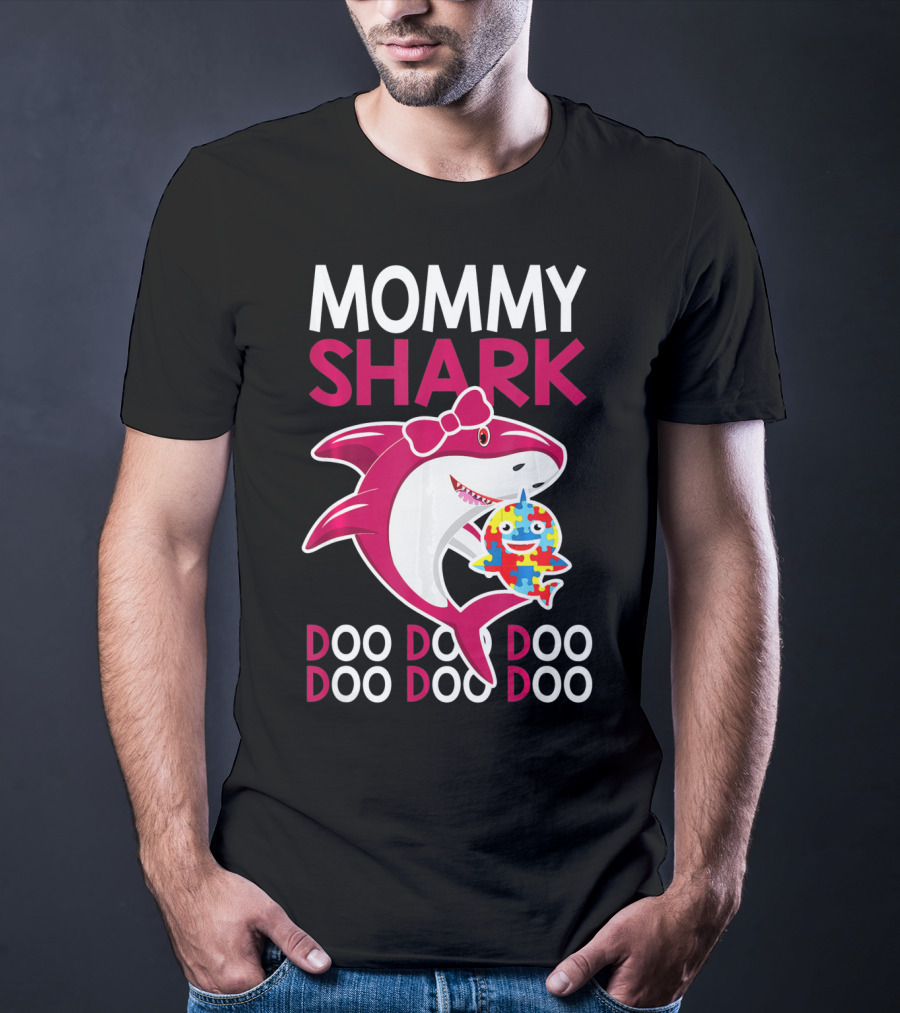 Mommy Shark Autism Awareness Doo Doo Doo T-Shirt