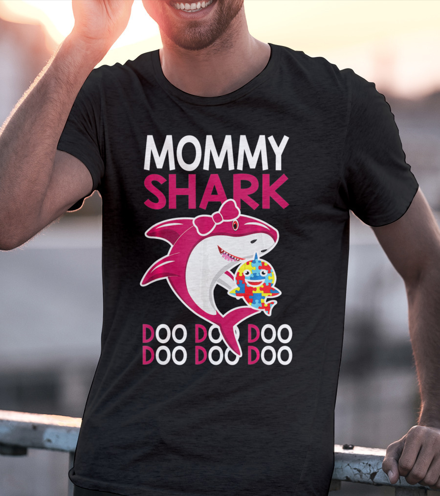 Mommy Shark Autism Awareness Doo Doo Doo T-Shirt