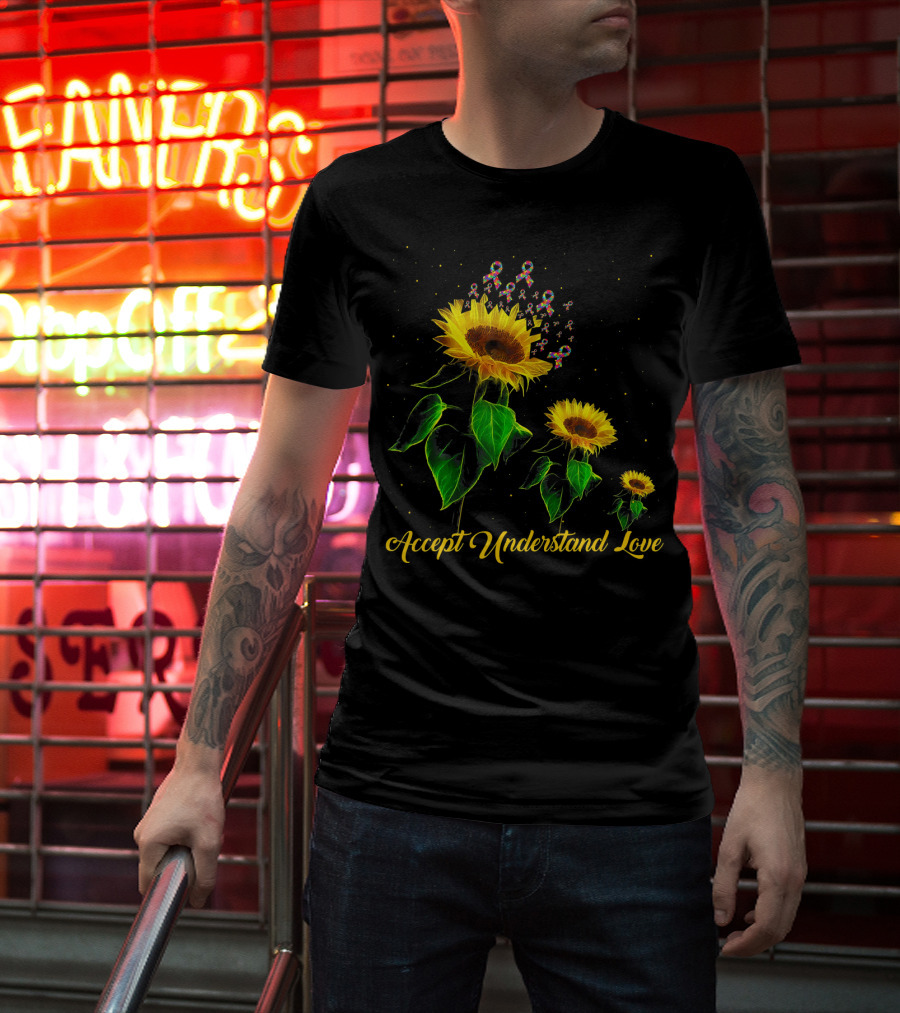 Accept Understand Love Sunflower Autism T-Shirt