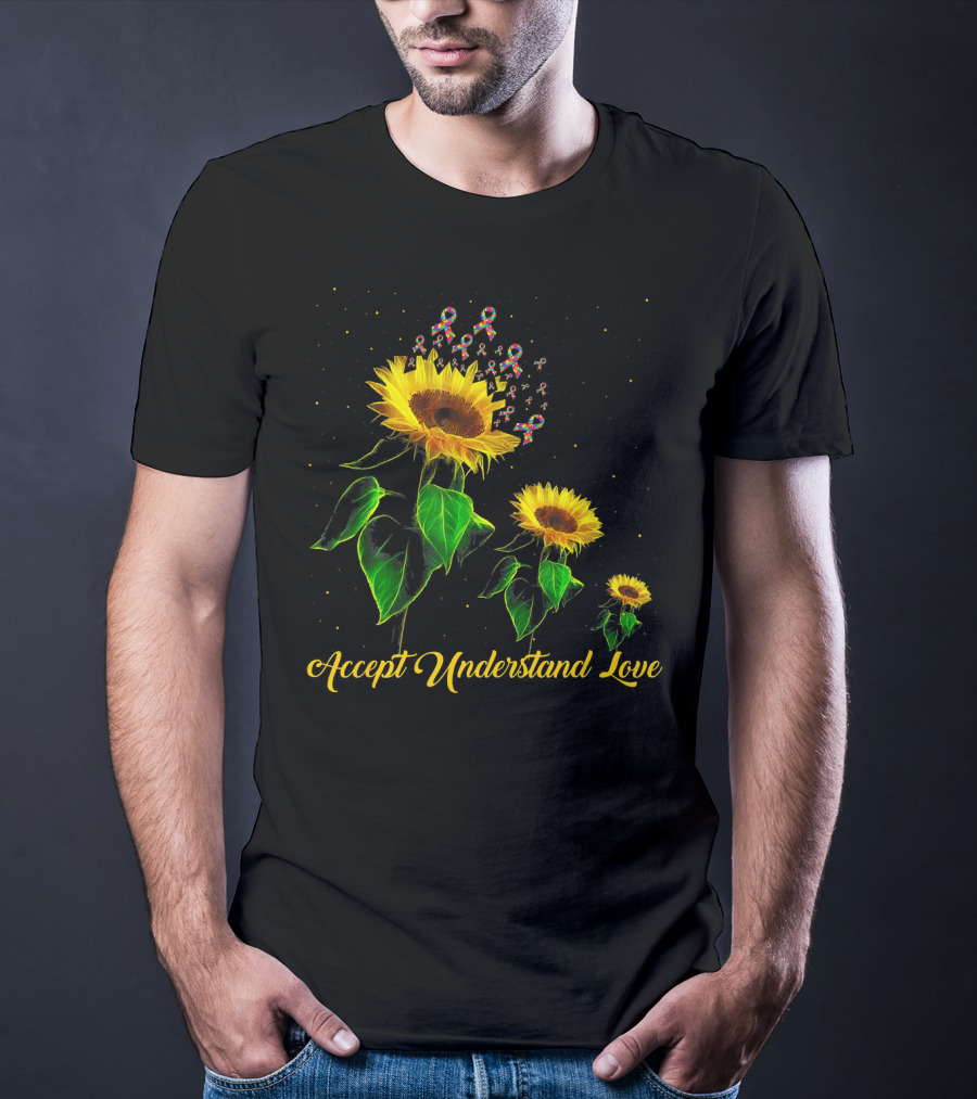 Accept Understand Love Sunflower Autism T-Shirt