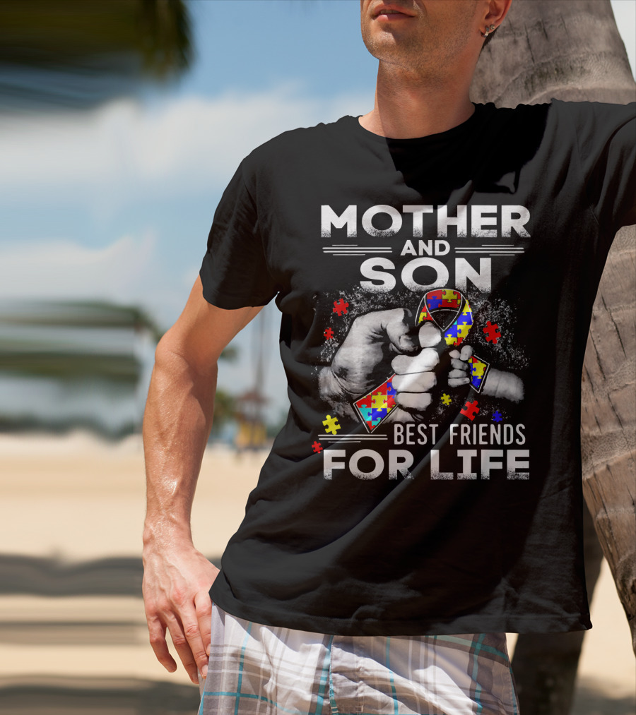 Mother And Son Best Friends For Life Autism Awareness T-Shirt