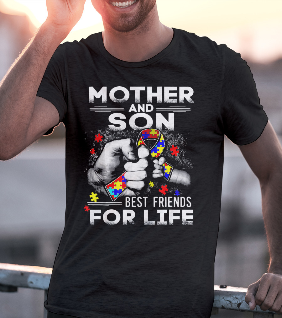 Mother And Son Best Friends For Life Autism Awareness T-Shirt