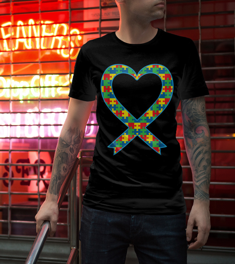 Autism ASD Aspergers Puzzle Heart T-Shirt