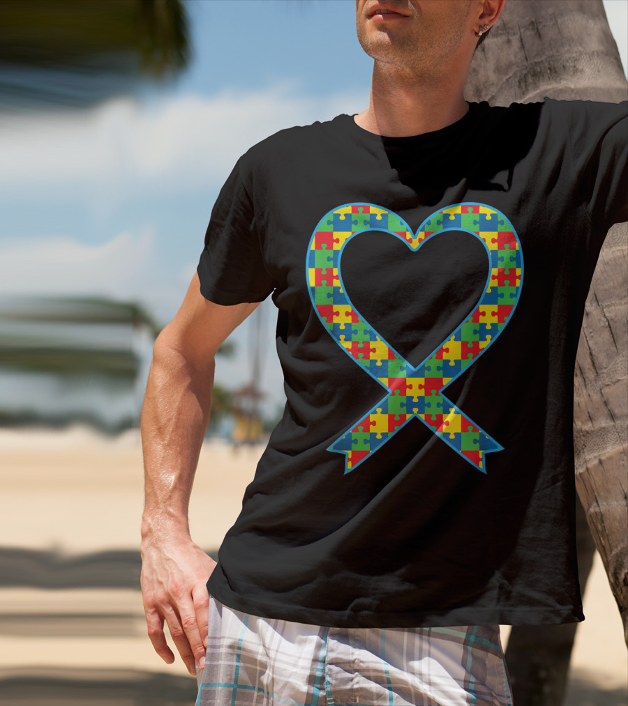 Autism ASD Aspergers Puzzle Heart T-Shirt