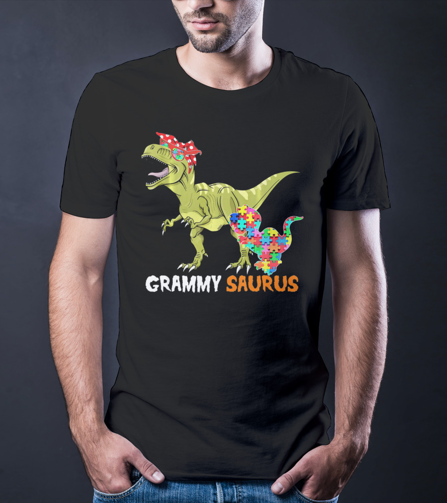 Grammy Saurus Dinosaur Puzzle Piece Hug T-Shirt